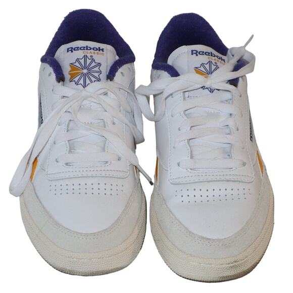 Men's Reebok Club C Revenge White Bold Purple Leather Sneakers Size 8 - GX0386 - Picture 5 of 7